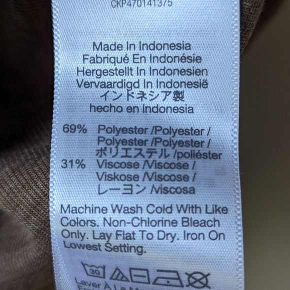 Madewell NWT Sheer Ribbed Mockneck Tee sz S in Heathered Flax - Picture 10 of 10